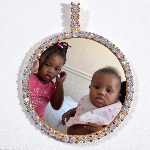 LARGE 3D CIRCLE CUSTOM PICTURE PENDANT
