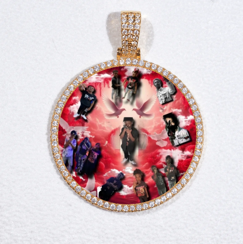 MEDIUM 3D CIRCLE CUSTOM PICTURE PENDANT