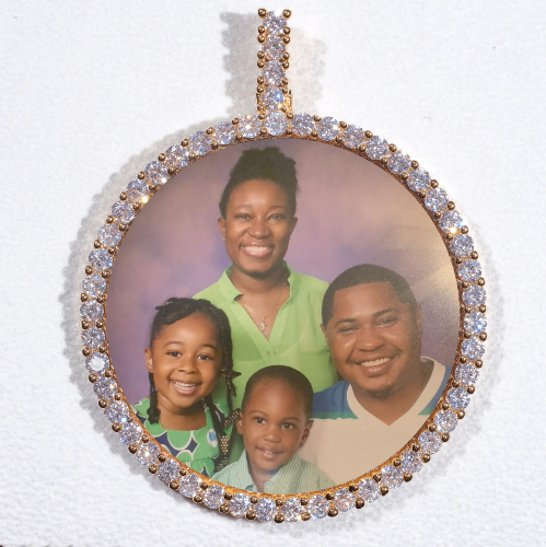 LARGE 3D CIRCLE CUSTOM PICTURE PENDANT
