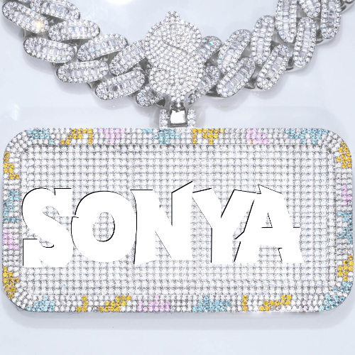 CUSTOM LETTER NECKLACE 3D COLORFUL SQUARE