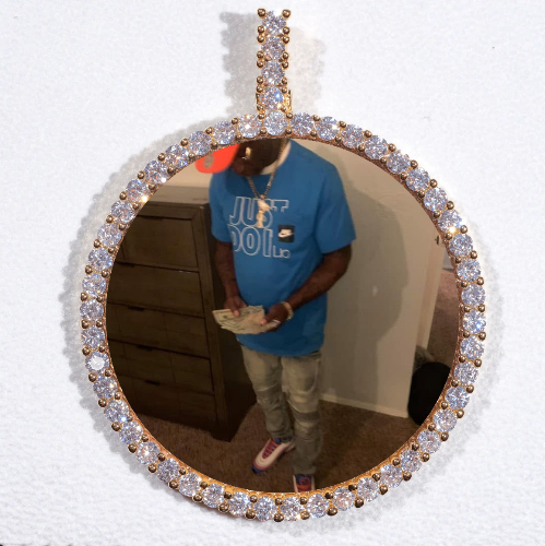 LARGE 3D CIRCLE CUSTOM PICTURE PENDANT