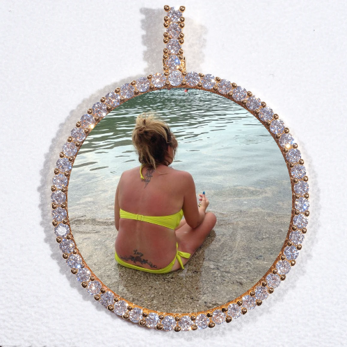 LARGE 3D CIRCLE CUSTOM PICTURE PENDANT