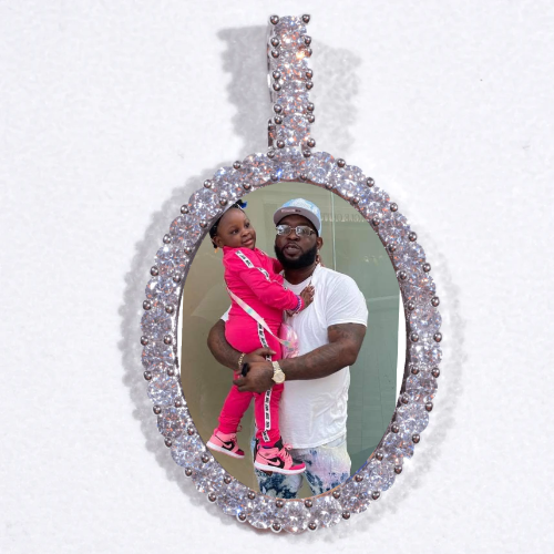 Large 3D Oval Custom Picture Pendant