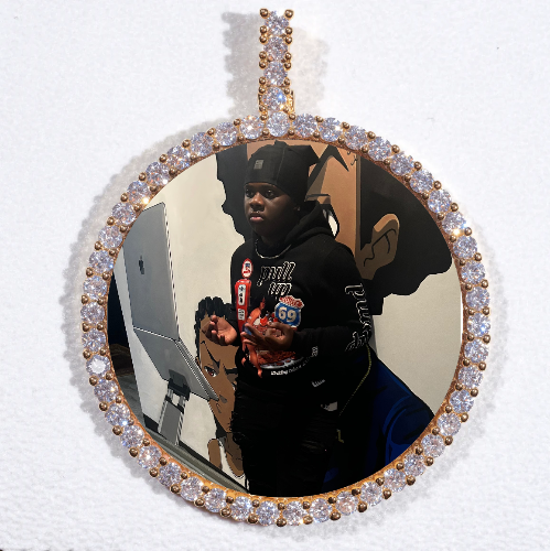 LARGE 3D CIRCLE CUSTOM PICTURE PENDANT