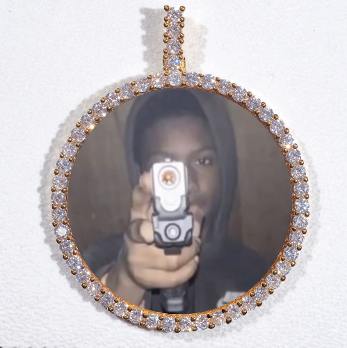 LARGE 3D CIRCLE CUSTOM PICTURE PENDANT