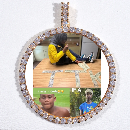 LARGE 3D CIRCLE CUSTOM PICTURE PENDANT