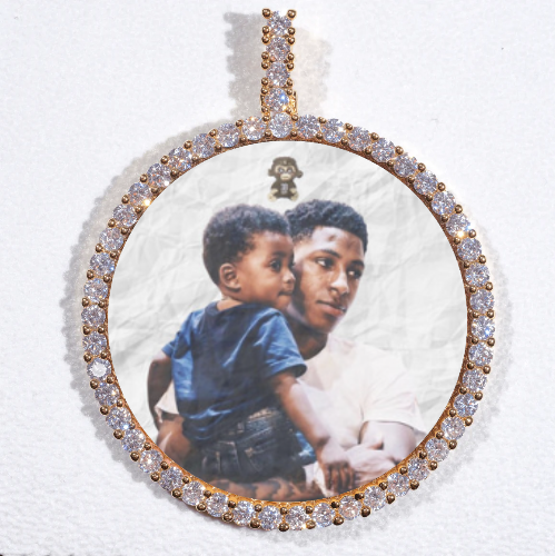 LARGE 3D CIRCLE CUSTOM PICTURE PENDANT