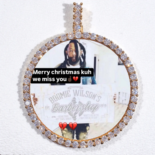 LARGE 3D CIRCLE CUSTOM PICTURE PENDANT