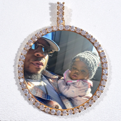 LARGE 3D CIRCLE CUSTOM PICTURE PENDANT
