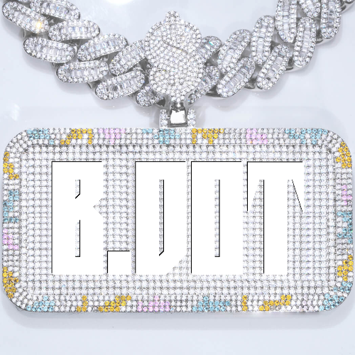 CUSTOM LETTER NECKLACE 3D COLORFUL SQUARE