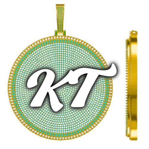 CUSTOM LETTER NECKLACE 3D BIG DISC