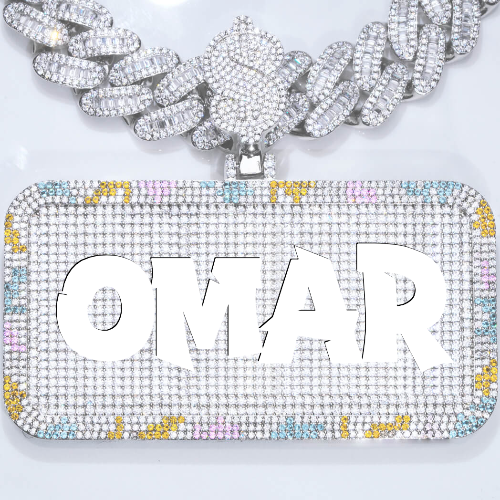 CUSTOM LETTER NECKLACE 3D COLORFUL SQUARE