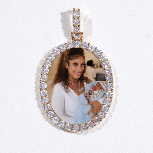 3D Oval Custom Picture Pendant