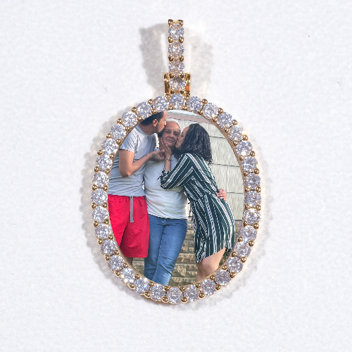 3D Oval Custom Picture Pendant
