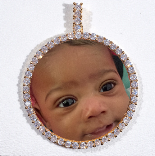 LARGE 3D CIRCLE CUSTOM PICTURE PENDANT