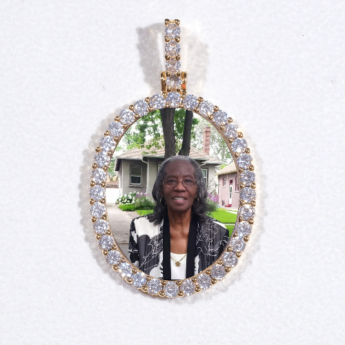 3D Oval Custom Picture Pendant