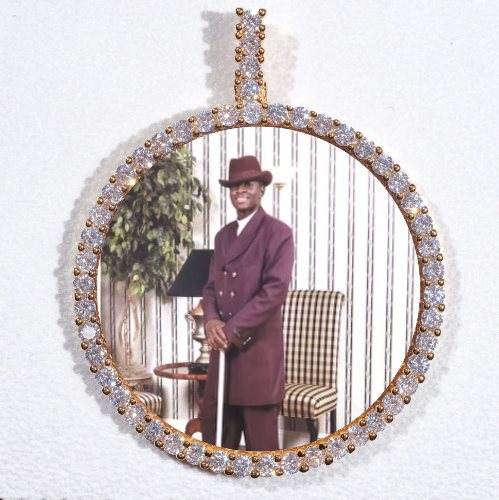 LARGE 3D CIRCLE CUSTOM PICTURE PENDANT