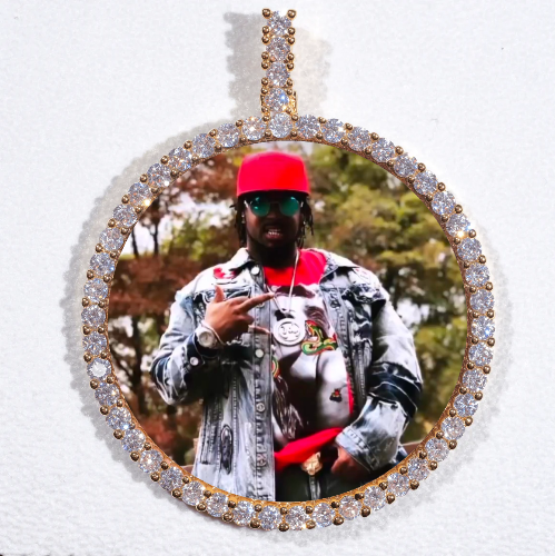 LARGE 3D CIRCLE CUSTOM PICTURE PENDANT