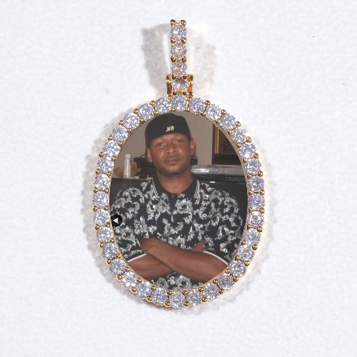 3D Oval Custom Picture Pendant