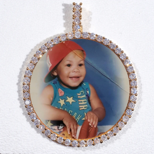 LARGE 3D CIRCLE CUSTOM PICTURE PENDANT
