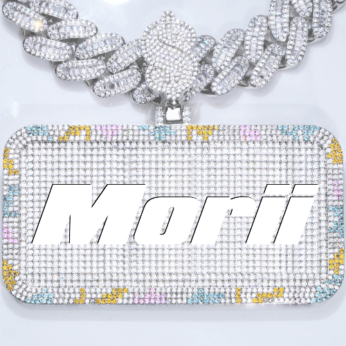 CUSTOM LETTER NECKLACE 3D COLORFUL SQUARE