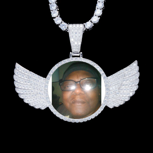 925S & VVS Moissanite 3D Wing Custom Picture Pendant