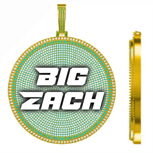 CUSTOM LETTER NECKLACE 3D BIG DISC