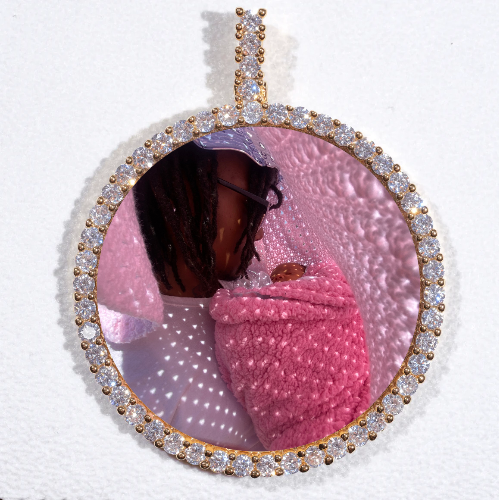 LARGE 3D CIRCLE CUSTOM PICTURE PENDANT