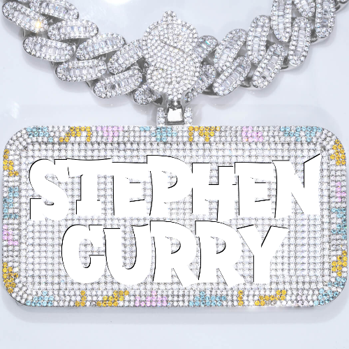 CUSTOM LETTER NECKLACE 3D COLORFUL SQUARE