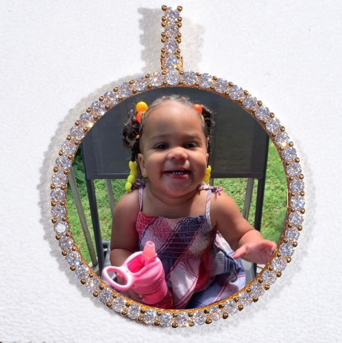 LARGE 3D CIRCLE CUSTOM PICTURE PENDANT
