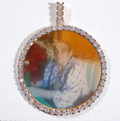 LARGE 3D CIRCLE CUSTOM PICTURE PENDANT
