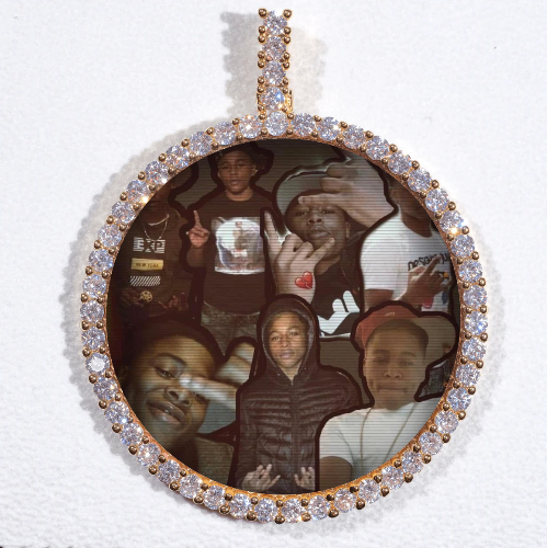 LARGE 3D CIRCLE CUSTOM PICTURE PENDANT
