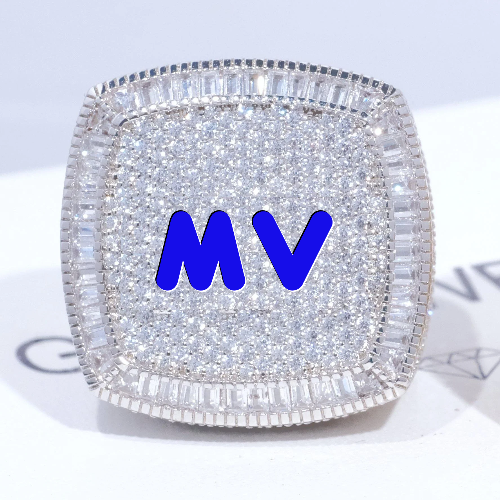 CUSTOM LETTER 3D ICED RING