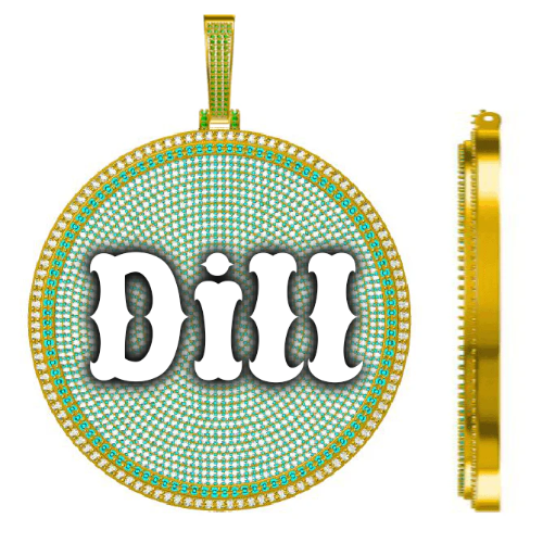 CUSTOM LETTER NECKLACE 3D BIG DISC