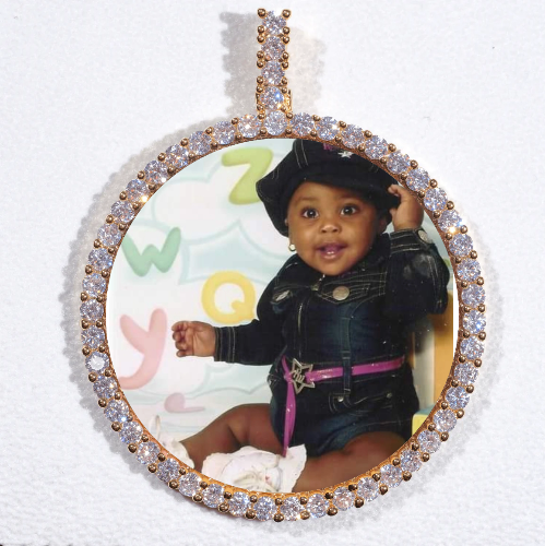 LARGE 3D CIRCLE CUSTOM PICTURE PENDANT