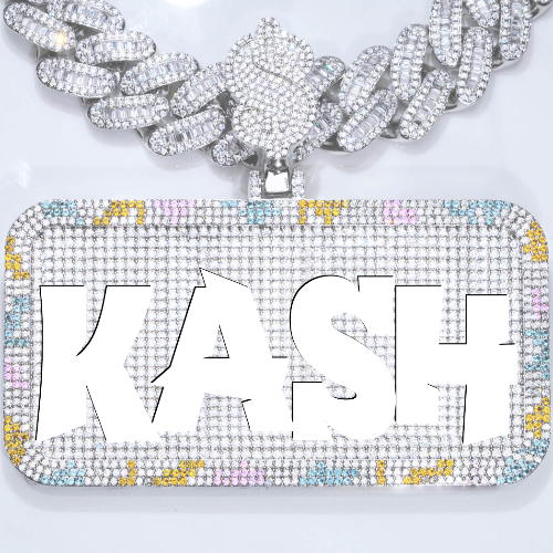 CUSTOM LETTER NECKLACE 3D COLORFUL SQUARE