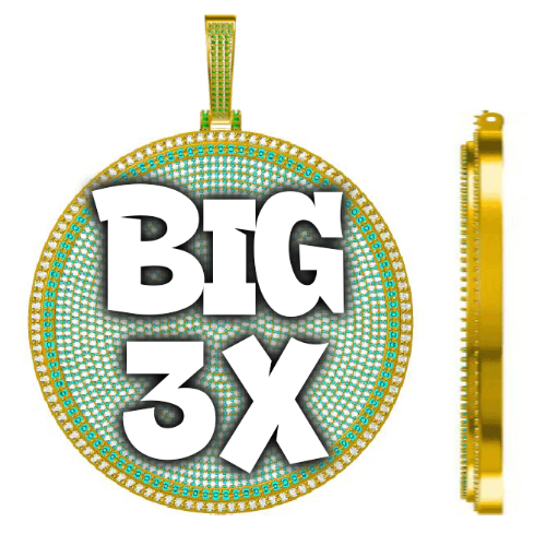 CUSTOM LETTER NECKLACE 3D BIG DISC