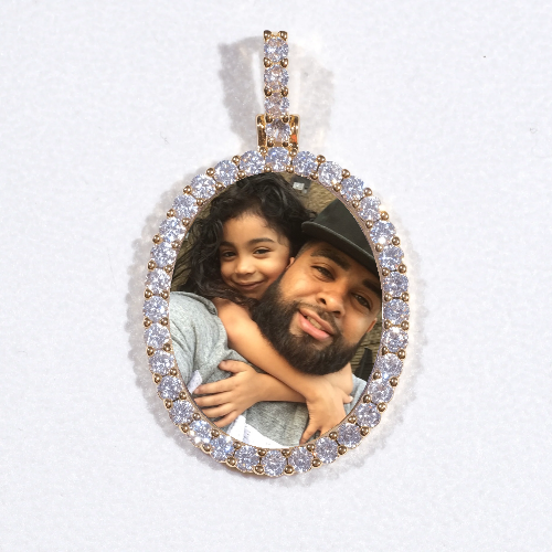 3D Oval Custom Picture Pendant