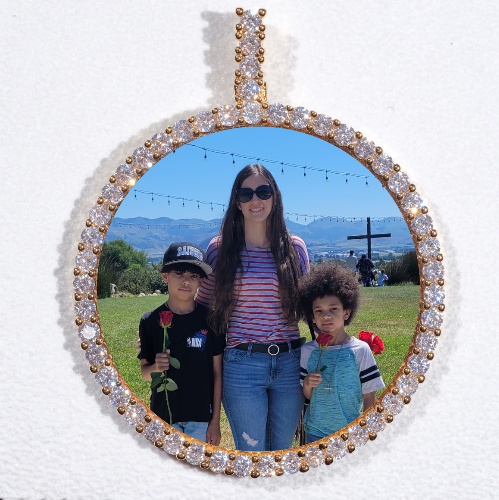 LARGE 3D CIRCLE CUSTOM PICTURE PENDANT
