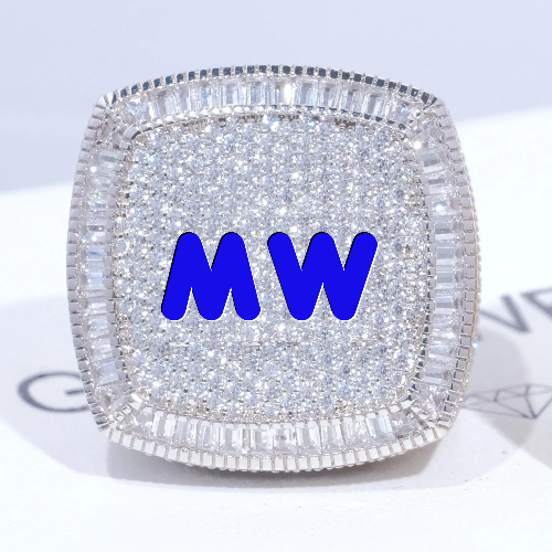 CUSTOM LETTER 3D ICED RING