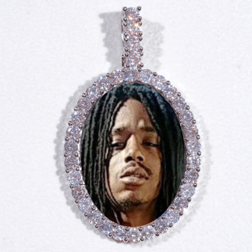 Large 3D Oval Custom Picture Pendant