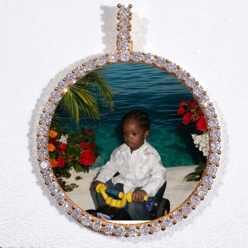 LARGE 3D CIRCLE CUSTOM PICTURE PENDANT