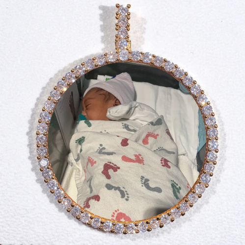 LARGE 3D CIRCLE CUSTOM PICTURE PENDANT