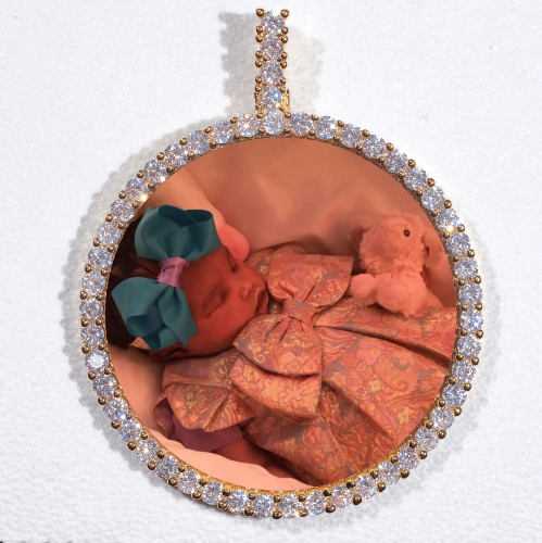 LARGE 3D CIRCLE CUSTOM PICTURE PENDANT