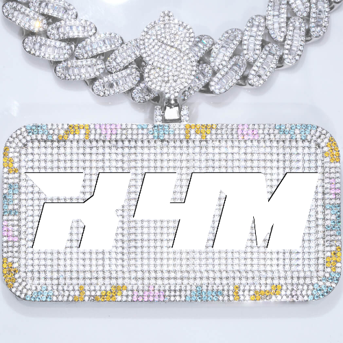 CUSTOM LETTER NECKLACE 3D COLORFUL SQUARE
