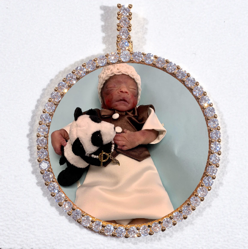 LARGE 3D CIRCLE CUSTOM PICTURE PENDANT