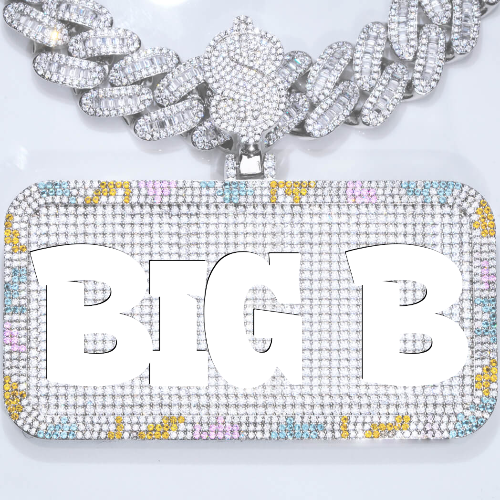 CUSTOM LETTER NECKLACE 3D COLORFUL SQUARE