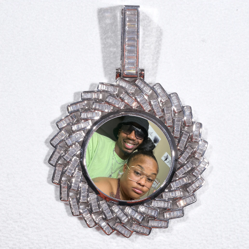 Large 3D Baguette Custom Picture Pendant