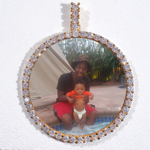 LARGE 3D CIRCLE CUSTOM PICTURE PENDANT