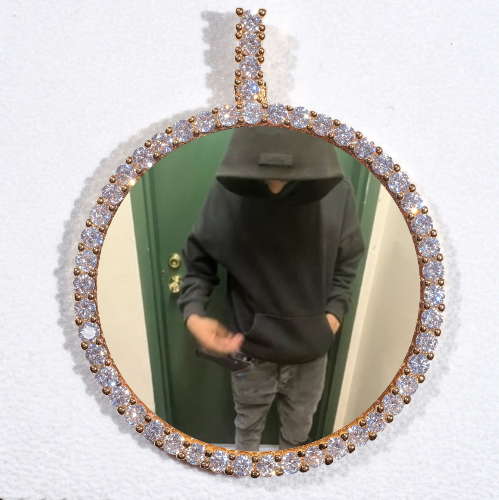 LARGE 3D CIRCLE CUSTOM PICTURE PENDANT